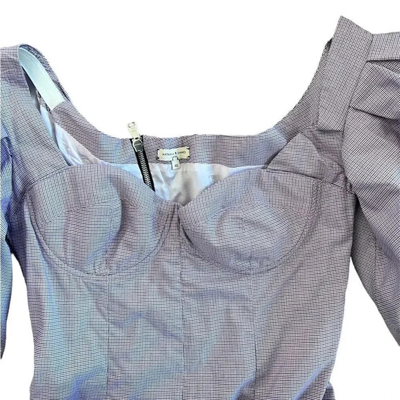 Natasha Zinko Women's Purple Checkered 100% Cotton Midi Dress US8 - Picture 7 of 11